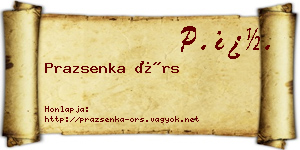 Prazsenka Örs névjegykártya